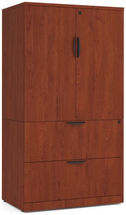 Lateral File with Storage Cabinet Top