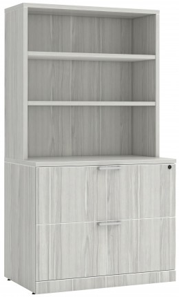 Lateral File with Bookcase Hutch