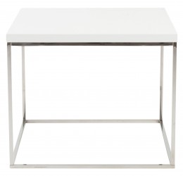 Modern Side Table with Metal Pedestal