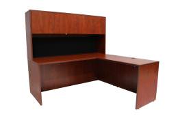 L Shaped Desk with Hutch - Express Laminate Series