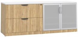 Office Storage Credenza with Glass Doors