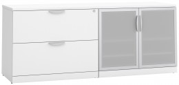 Office Storage Credenza with Glass Doors