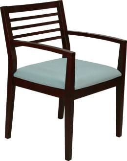Wood Frame Guest Chair with Slatted Back