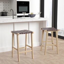 Modern Crosshatched Backless Stool