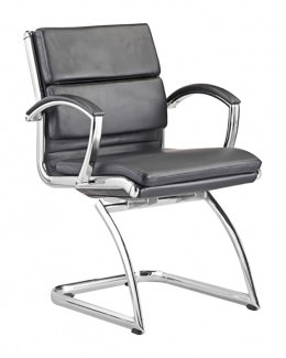 Leather Guest Chair with Arms - Livello
