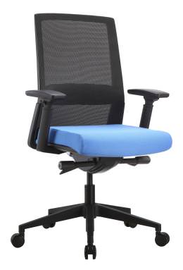Mesh Back Task Chair with Blue Seat Cover - Moderno Compito