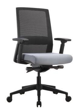 Mesh Back Task Chair with Gray Seat Cover - Moderno Compito