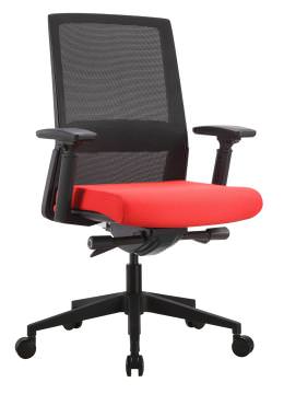 Mesh Back Task Chair with Red Seat Cover - Moderno Compito