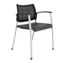 Mesh Back Stacking Chair with Arms - Spazio Series