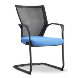 Stacking Guest Chair with Blue Seat Cover - Concepto Series