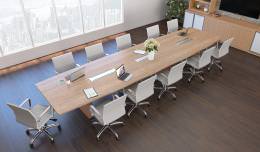 Boat Shaped Conference Table and Chairs Set - Potenza Series