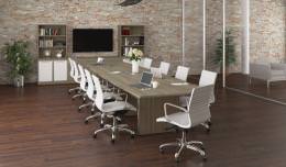 Boat Shaped Conference Table and Chairs Set - Potenza Series