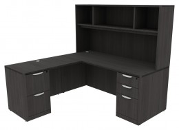 L Shaped Desk with Hutch