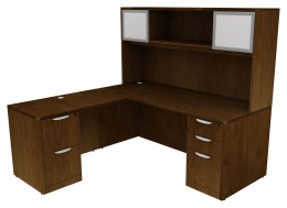 Executive L Shaped Desk with Hutch