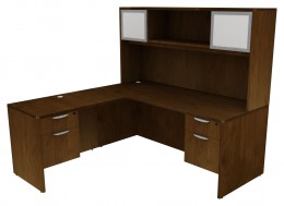 Executive L Shaped Desk with Hutch