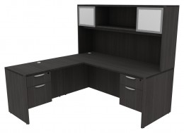 Executive L Shaped Desk with Hutch