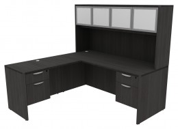 Executive L Shaped Desk with Hutch
