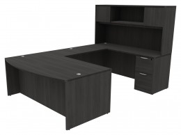 Bow Front Desk with Hutch