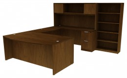 Bow Front Desk with Hutch