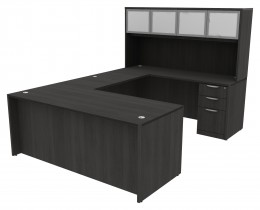 U-Shaped Desk with Hutch
