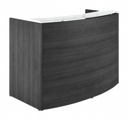 Curved Reception Desk with Glass Transaction Counter - Potenza Series