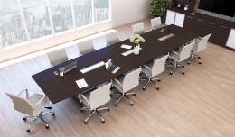 Boat Shaped Conference Table and Chairs Set - Potenza
