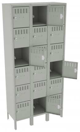 Eighteen Box Lockers with Legs