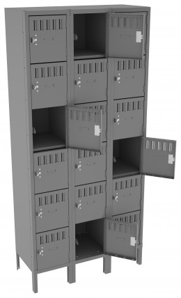 Eighteen Box Lockers with Legs