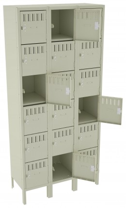 Eighteen Box Lockers with Legs