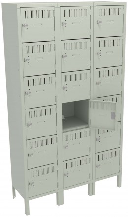 Eighteen Large Box Lockers with Legs