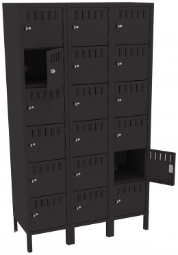 Eighteen Large Box Lockers with Legs