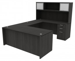 U Shaped Desk with Hutch