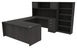 U Shaped Peninsula Desk with Drawers