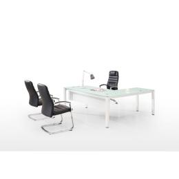 L Shaped Desk with Glass Top