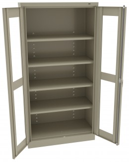 Storage Cabinet with See Through Doors