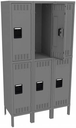 Three Double-Tier Lockers with Legs