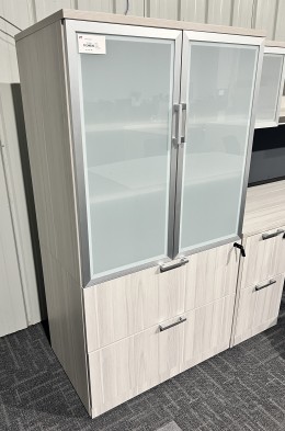 Office Storage Cabinet with Glass Doors