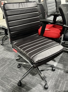 Black Mid Back Armless Conference Chair