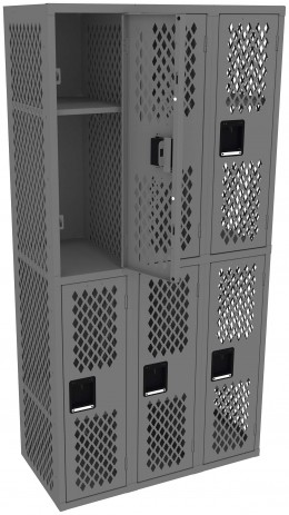 Three Double-Tier Gym Lockers