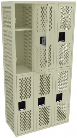 Three Double-Tier Gym Lockers