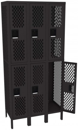 Three Double-Tier Gym Lockers with Legs