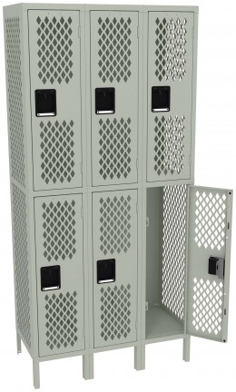 Three Double-Tier Gym Lockers with Legs