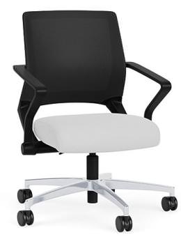 Mesh Back Conference Chair with Leather Seat - Reset Series