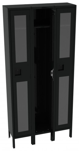 Triple See-Through Lockers with Legs