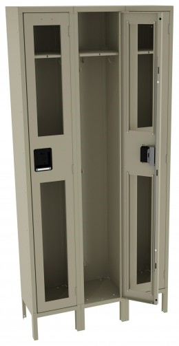 Triple See-Through Lockers with Legs