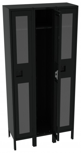 Triple See-Through Lockers with Legs