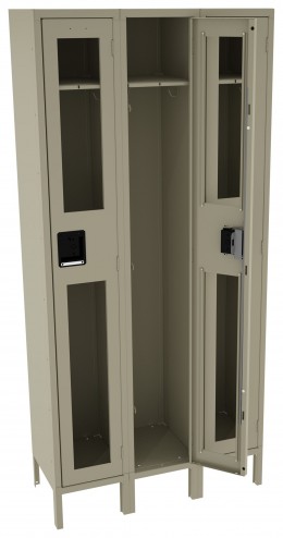 Triple See-Through Lockers with Legs