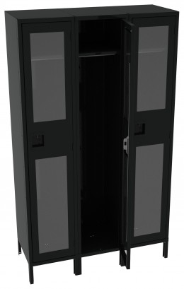 Triple See-Through Lockers with Legs