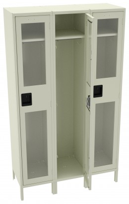 Triple See-Through Lockers with Legs