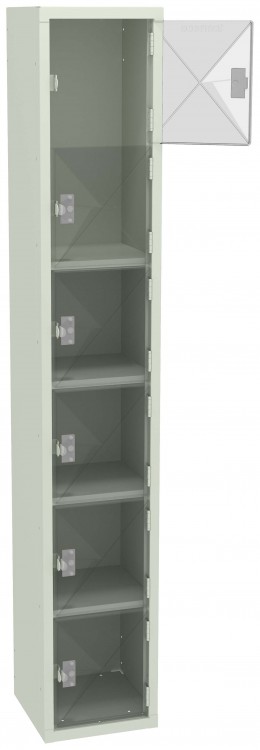 Six Clear Storage Lockers